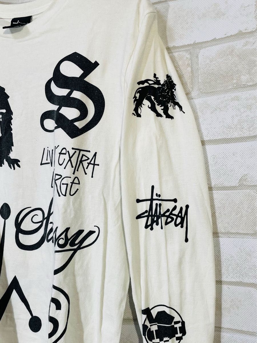 【stussy】ステューシー 激レア ロゴ総柄 8ボール Tシャツ ロンT 【stussy】ステューシー 激レア ロゴ総柄 8ボール Tシャツ ロンT