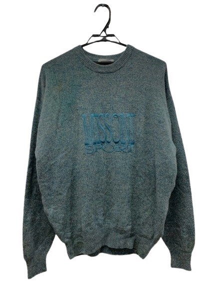 r2_2526 美品 MISSONIミッソーニ 90年代 ヴィンテージ ニット 長袖セーター ブルー サイズM_画像1