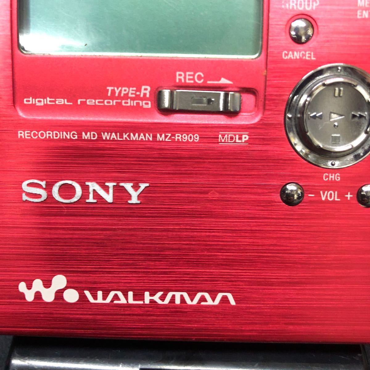 ウォークマン SONY　ソニー　MZ-R909　MDLP　MDウォークマン　WALKMAN MDプレーヤー　MDレコーダー　レッド_画像3