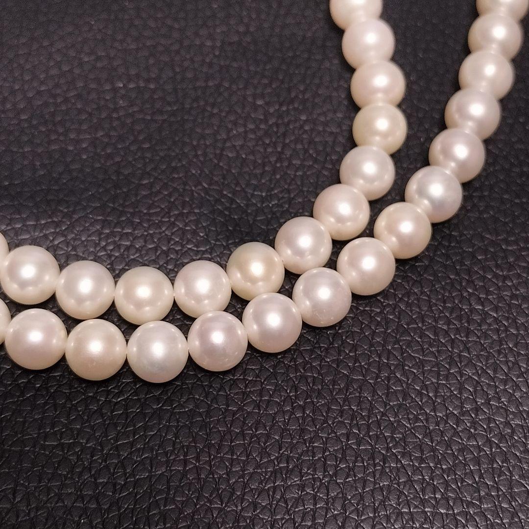 本真珠 ラウンド パール ネックレス 8mm〜8.5mm シルバー SILVER 刻印 刻印 本真珠 冠婚葬祭 ホワイト 白 pearl necklace _画像4