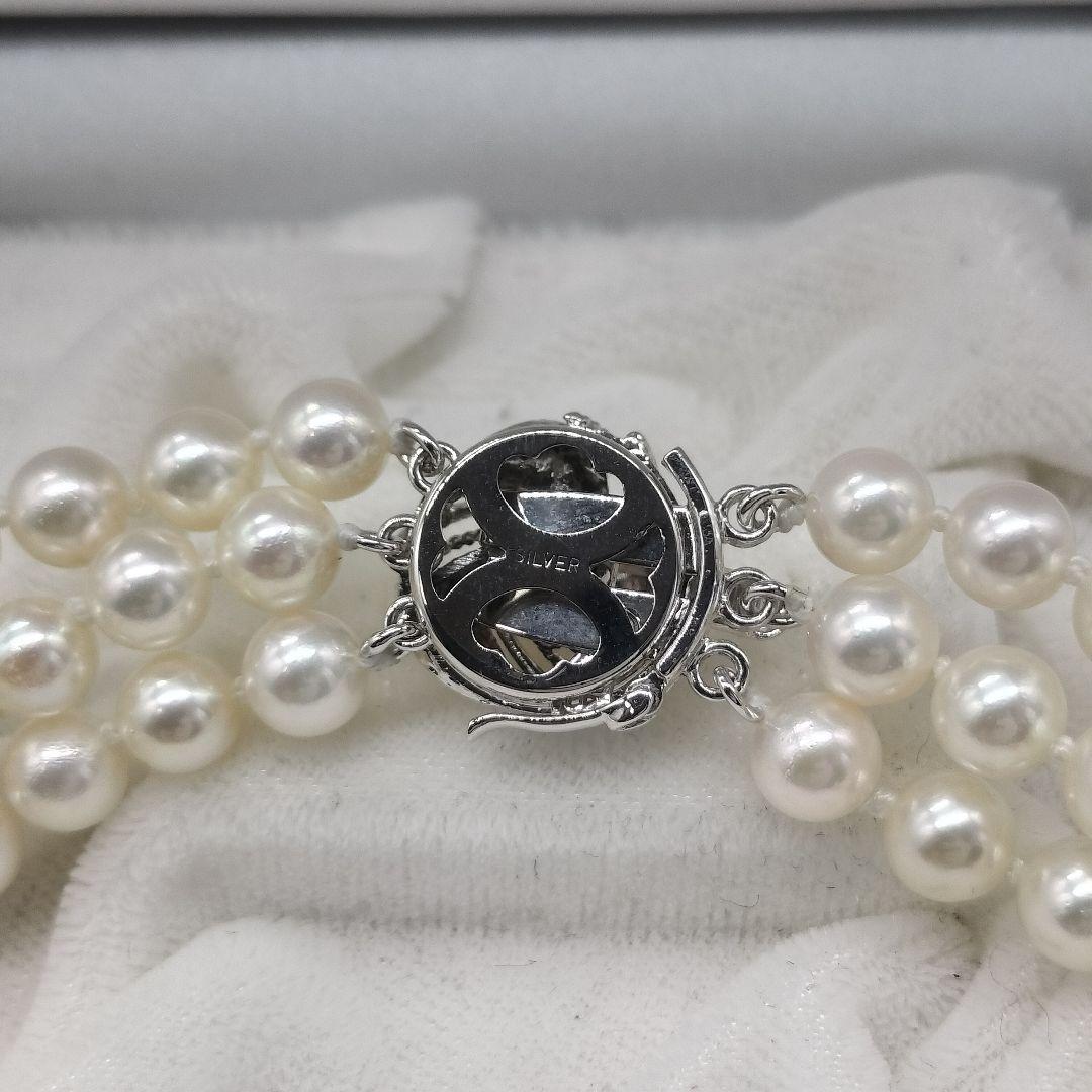 極美品 あこや真珠 アコヤ 3連 パール 本真珠ネックレス 6 0-6 5mm
