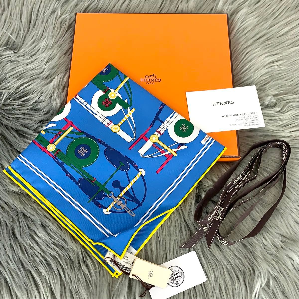 HERMES エルメス スカーフ カレ45 42×42 タグ付き ハンカチ HERMES エルメス スカーフ カレ45 42×42 タグ付き ハンカチ