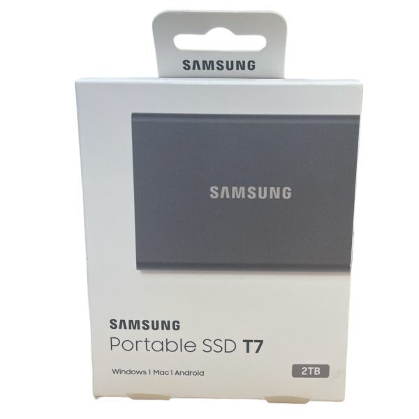 θ【新品未開封】SAMSUNG/サムスン ポータブルSSD T7 2TB MU-PC2T0T/IT チタングレー Portable SSD 完品 S79228550273_画像1