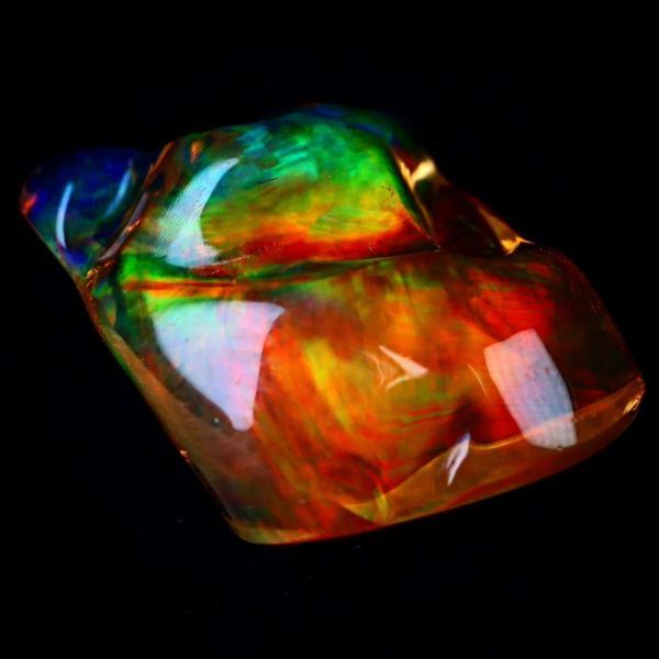 5.505ct 天然ファイアオパール メキシコ バロック 高品質 遊色抜群〔Mexican Fire opal ファイヤーオパール 宝石 jewelry natural ルース〕_画像2