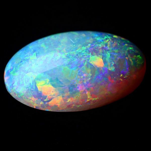 2.700ct 天然ホワイトオパール オーストラリア 遊色抜群 高品質 〔Australia White opal 宝石 jewelry natural 裸石 loose ルース〕_画像4
