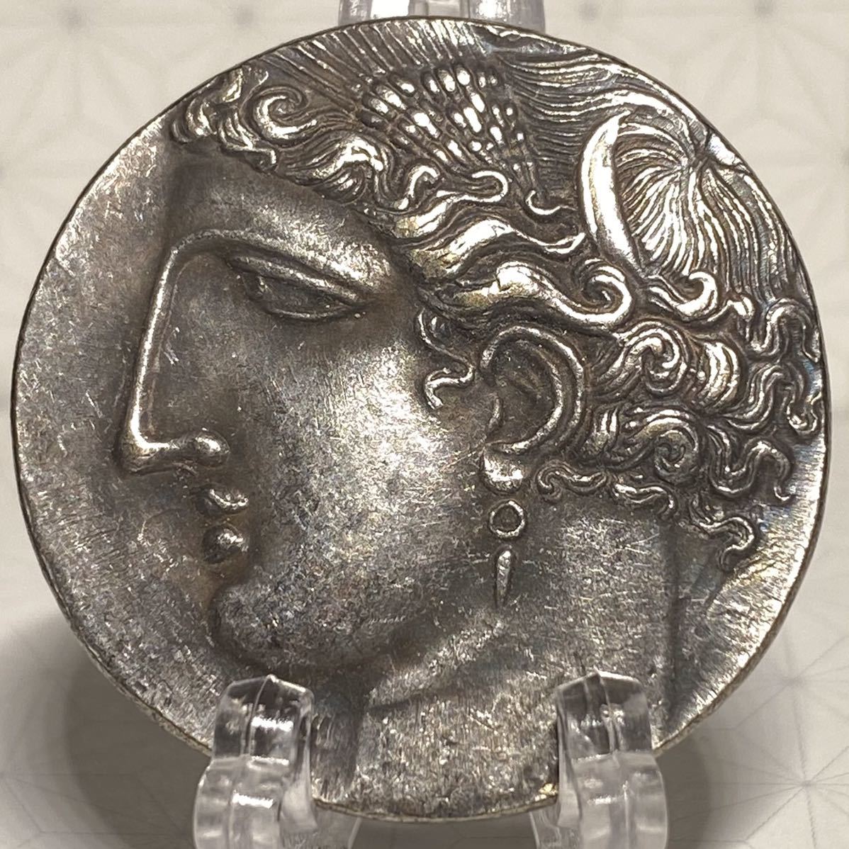古代ギリシャ　重目29.05g デカドラクマ銀貨　アテナ　未鑑定品　外国古銭硬貨　コレクションコイン 貿易銀 _画像1