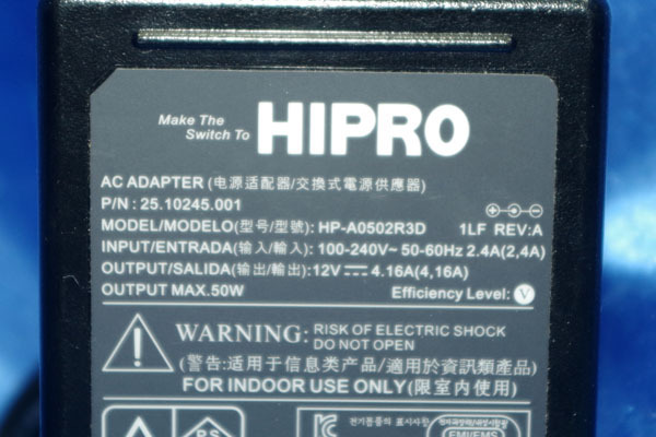 ★2個入荷★ HIPRO/ACアダプター ◆HP-A0502R3D/12V 4.16A/外径約5.5mm 内径約2mm◆ HIPROAC12V01Y_画像2