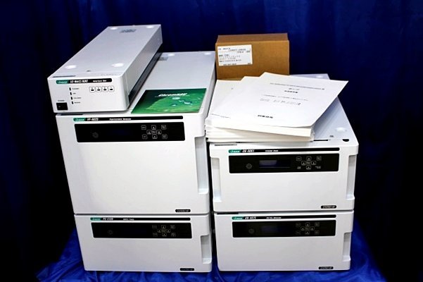 更更　008　JASCO 日本分光　蛍光検出器付きHPLC PU-4180/UV-4075/FP-4025/CO-4061/LC-NETⅡ/ADC/7725i　マニュアル＆ソフト付