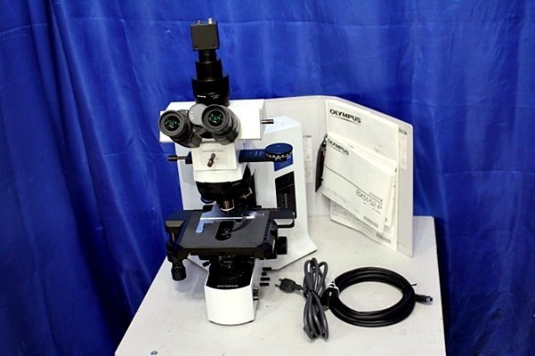 OLYMPUS/オリンパス システム生物 光学顕微鏡 ★BX51TF/BX-51TF/teli CCDカメラ CSFU15CC18/対物レンズ×4個+マニュアル一式★ 49180Yの画像1