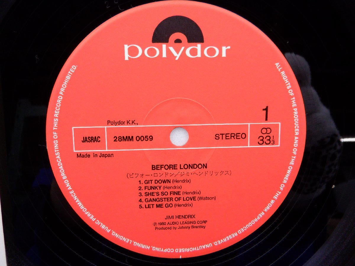 Jimi Hendrix「Before London」LP（12インチ）/Polydor(28MM 0059)/Rock_画像2