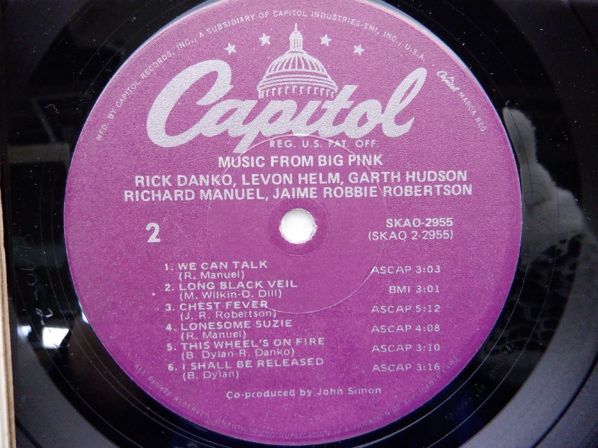 【US盤】The Band(ザ・バンド)「Music From Big Pink(ミュージック・フロム・ビッグ・ピンク)」LP/Capitol Records(SKAO-2955)_画像2