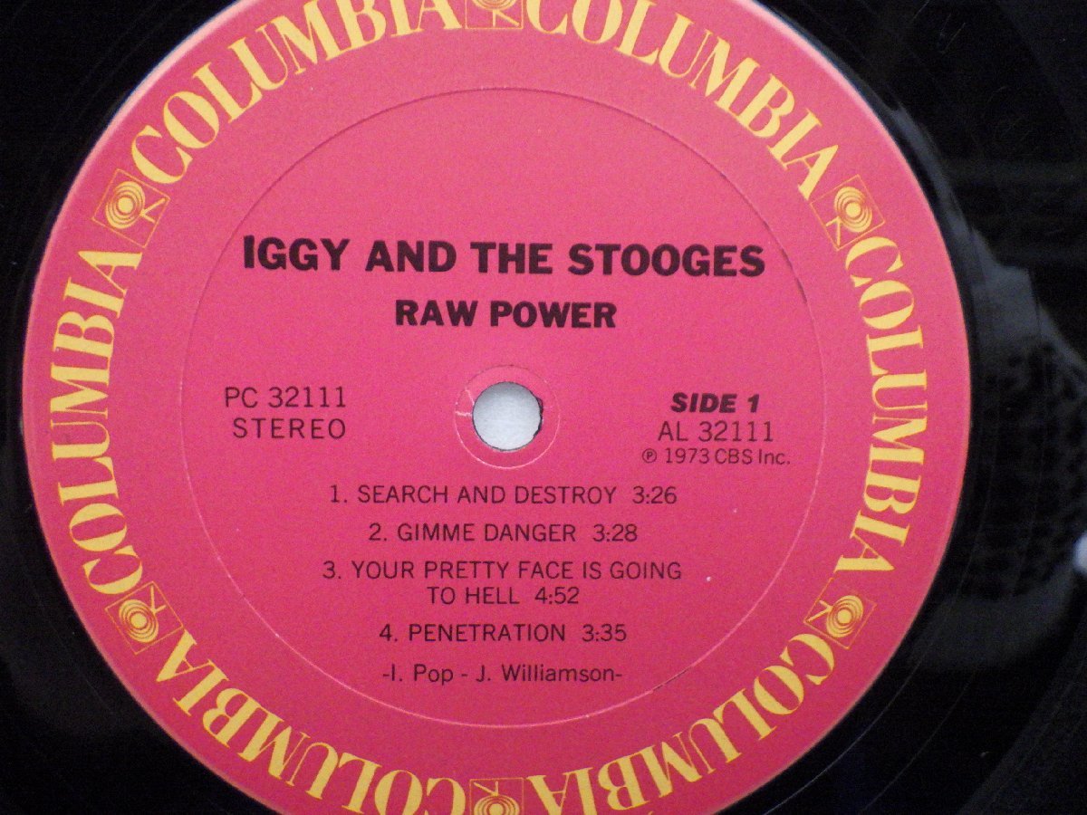 Iggy And The Stooges (イギー＆ザ・ストゥージズ)「Raw Power」LP（12インチ）/Columbia(PC-32111)/洋楽ロック_画像2