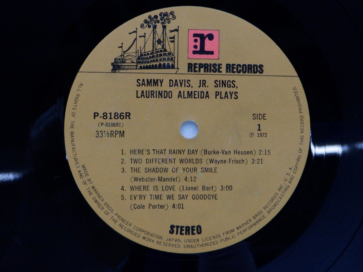 【帯付】Sammy Davis Jr.「Sammy Davis Jr. Sings Laurindo Almeida Plays 」LP/Warner Bros.-Pioneer Corporation(P-8186R)_画像2
