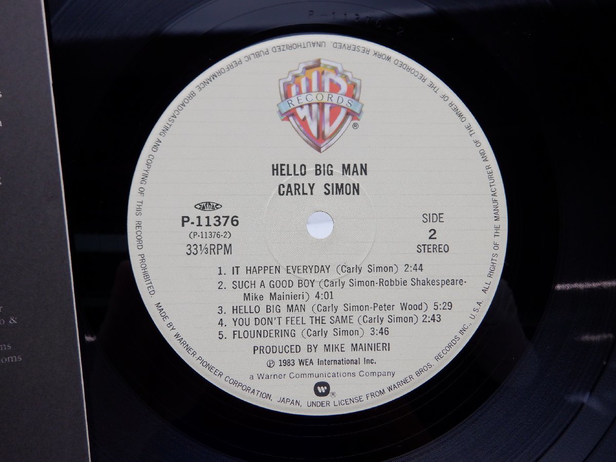 【帯付】Carly Simon「Hello Big Man」LP（12インチ）/Warner Bros. Records(P-11376)/洋楽ポップス_画像2