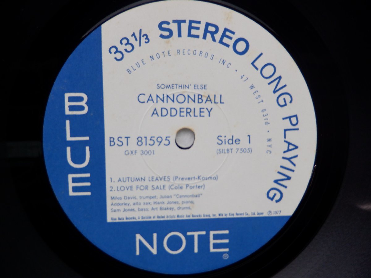 Cannonball Adderley(キャノンボール・アダレイ)「Somethin' Else(サムスン・エルス)」（12インチ）/Blue Note(GXF 3001/BST 81595)/Jazz_画像2