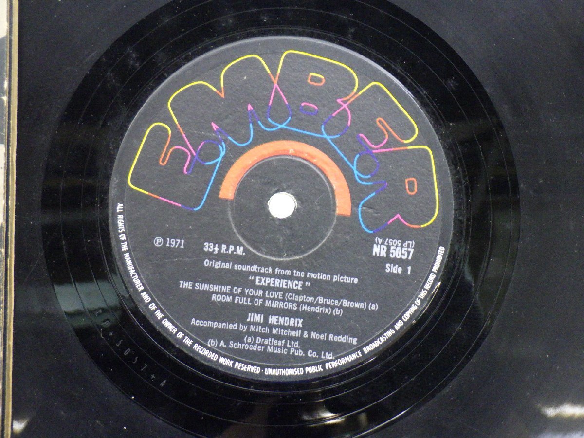 【UK盤】Jimi Hendrix(ジミ・ヘンドリックス)「Original Sound Track 'Experience'」LP（12インチ）/Ember Records(NR 5057)/Rock_画像2