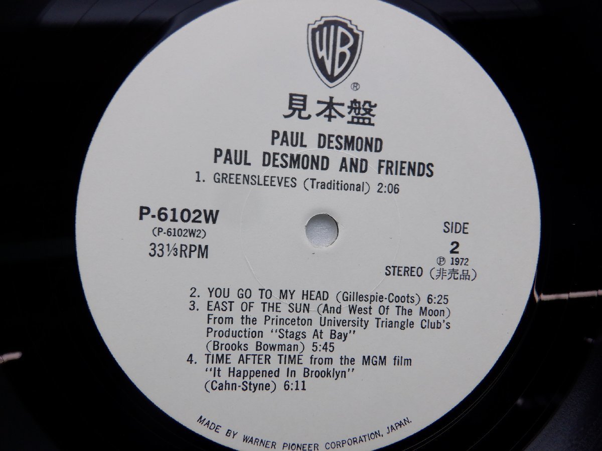【見本盤】Paul Desmond「First Place Again Playboy」LP（12インチ）/Warner Bros. Records(p 6102w)/ジャズ_画像2