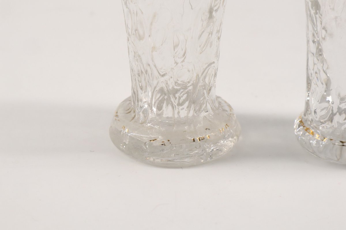 アンティーク ウランガラスのショットグラス 3客 / ウラン硝子 ミニグラス キャビネットグラス_画像4