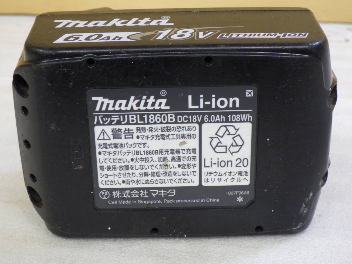 純正 makita マキタ リチウムイオンバッテリー BL1860B 18V 6.0Ah 108Wh 動作品保証#RH044_画像6