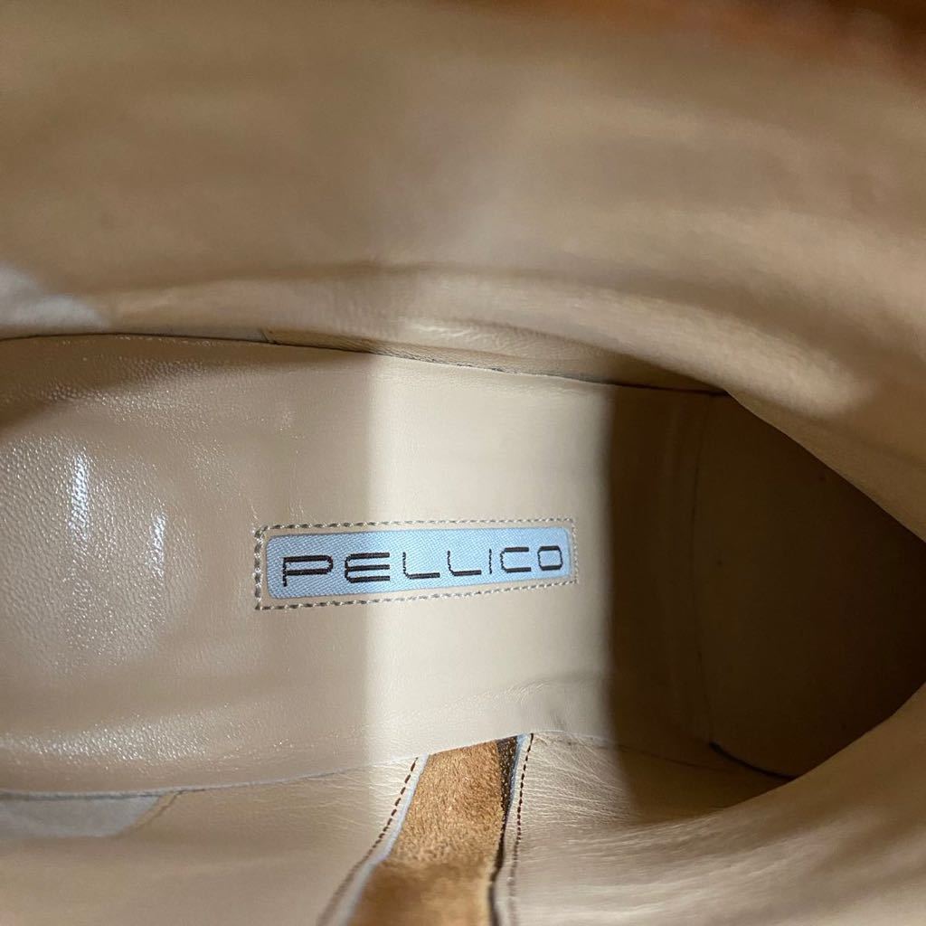 Gb2 イタリア製 PELLICO ペリーコ ショートブーツ レザーブーツ ブーティー 36/23cm相当 ブラウン サイドジップ レディース 女性靴_画像7