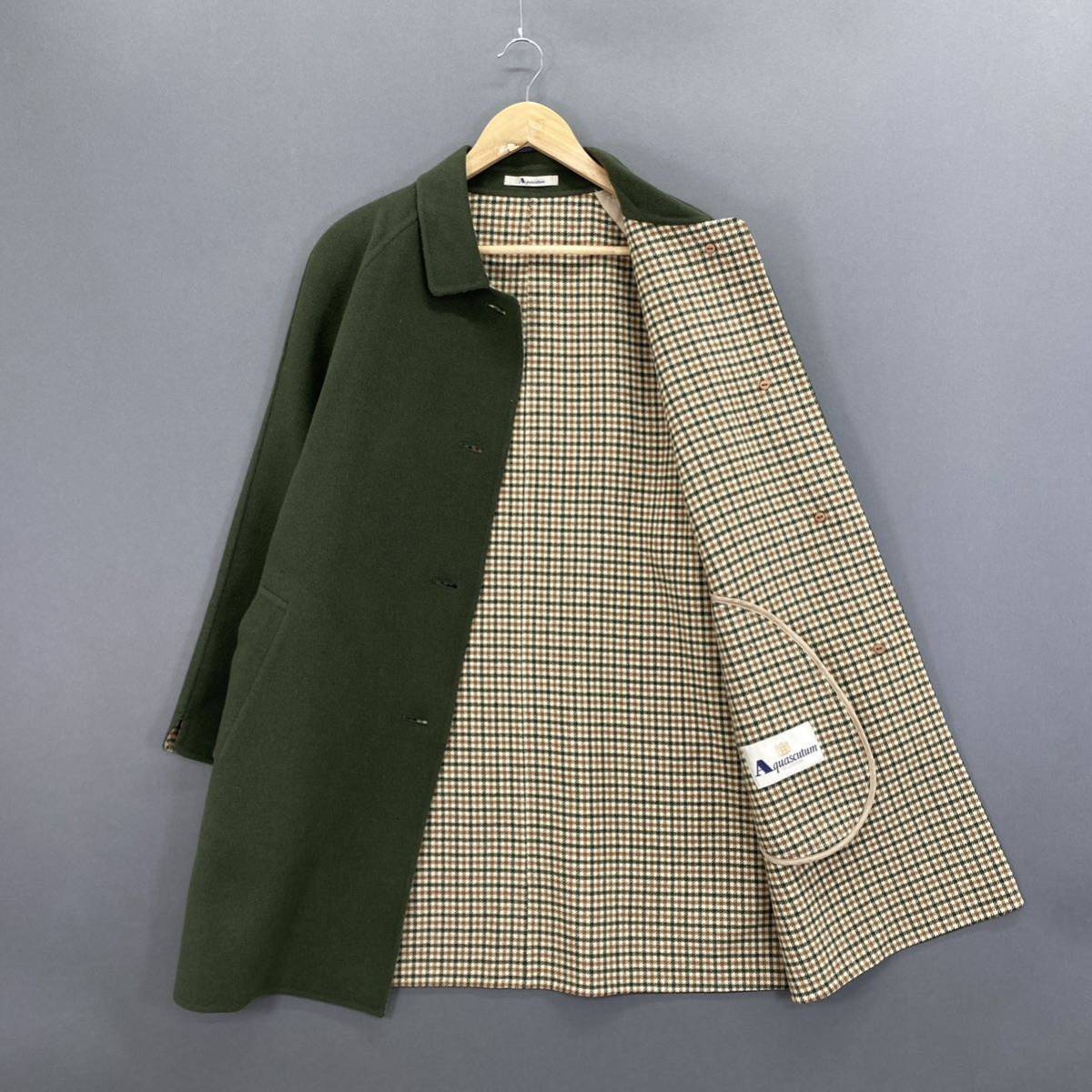 Ha22♪ Aquascutum アクアスキュータム アウター チェスターコート ウールコート ステンカラーコート ロングコート レディース 女性服 M_画像5