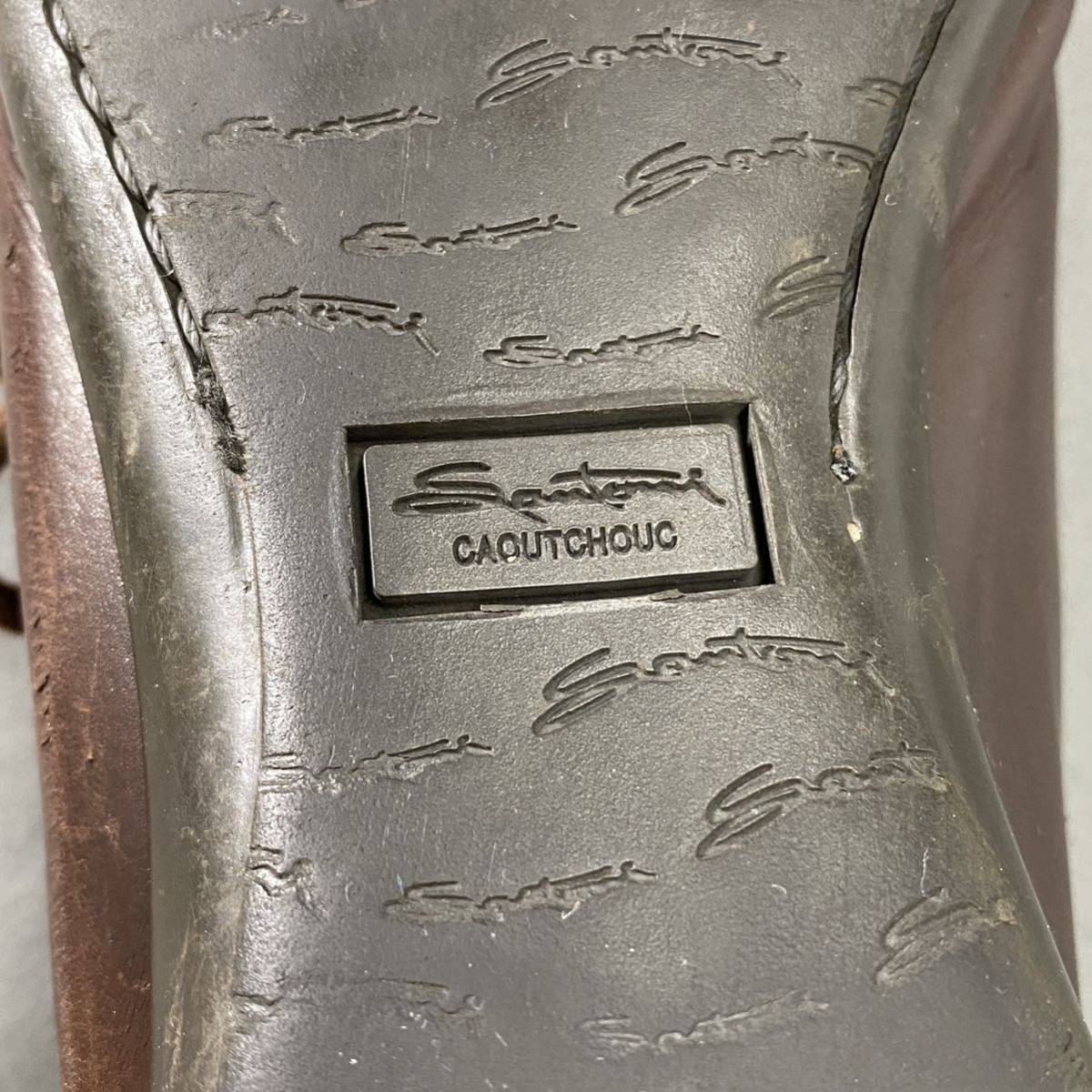 Db12 イタリア製 Santoniサントーニ ローカットシューズ レザーシューズ レザースニーカー サイズ6 ダークブラウン メンズ 紳士靴_画像8