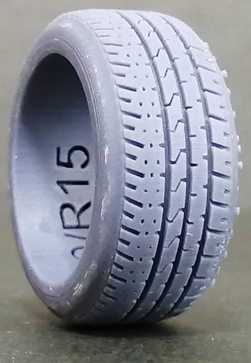 S43　15インチ D-TYPE タイヤ　無塗装　ケイSTYLE!　THEストリートシリーズ　1/24scale　レジン製　3Dプリント_商品画像（205/50R15）