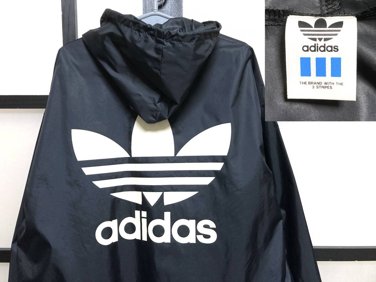 90s アディダス ナイロン ビッグロゴ パーカー / 90年代 adidas アノラック ジャケット ビッグサイズ_画像1