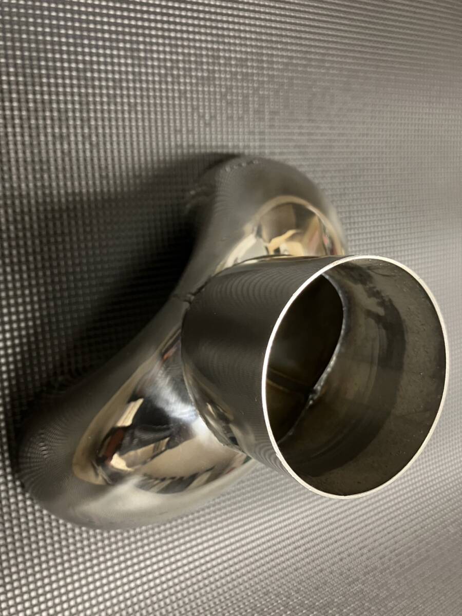 ステンレス製 2in1 デュアルマフラー ワンオフ 素材 62mm 2本