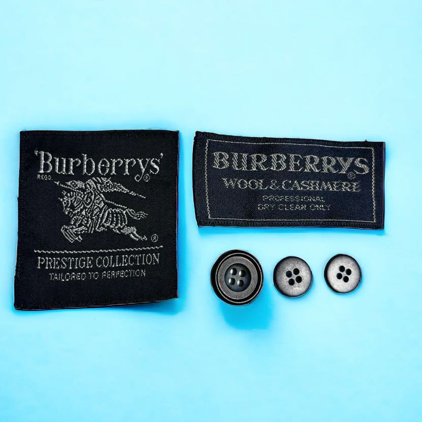 希少 純正品 Burberrys 最高級 PRESTIGE COLLECTION シェルボタン メタルボタン 金ボタン 貝ボタン バーバリー ブレザー ジャケット 紺ブレの画像3