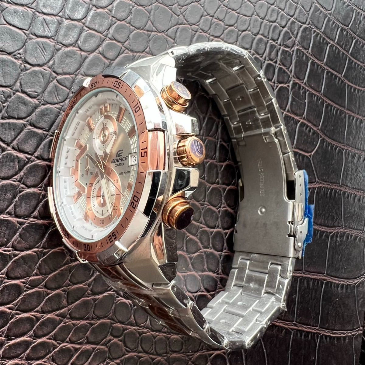 【未使用品】CASIO カシオ EDIFICE エディフィス 腕時計 クロノグラフ 正規品 ビジネス メンズ 10気圧防水 ダイバーズ ウォッチ NO.671_画像3