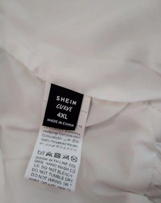 SHEIN プラス ジッパーアップ クロップ ベストパファーコート