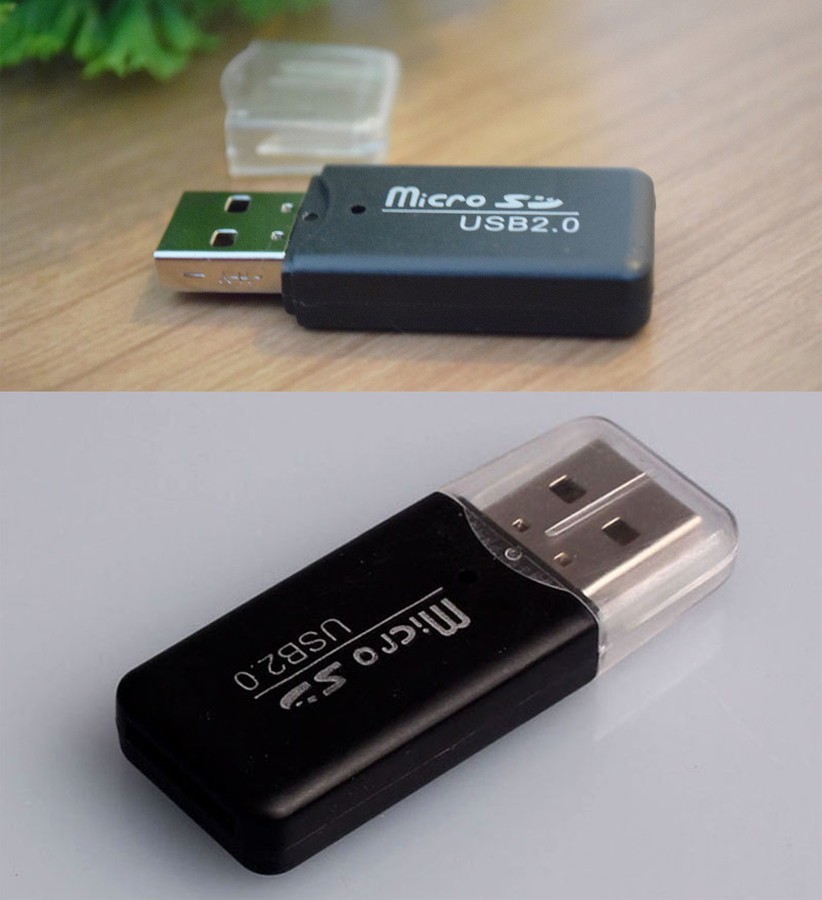 USB 2.0 対応 マイクロ フラッシュメモリー カードリーダー アダプター ブラックの画像3