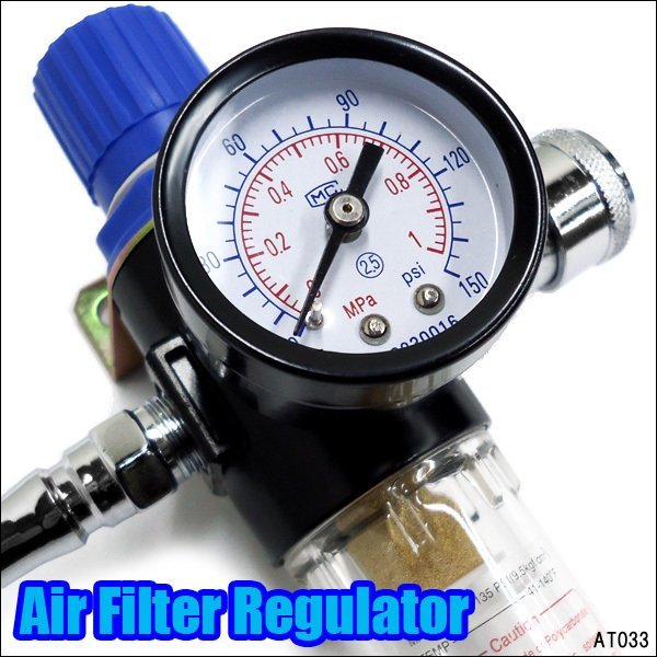 エアーフィルター レギュレーター (06) カプラ付き 圧力調整 水分除去/21Б_画像1