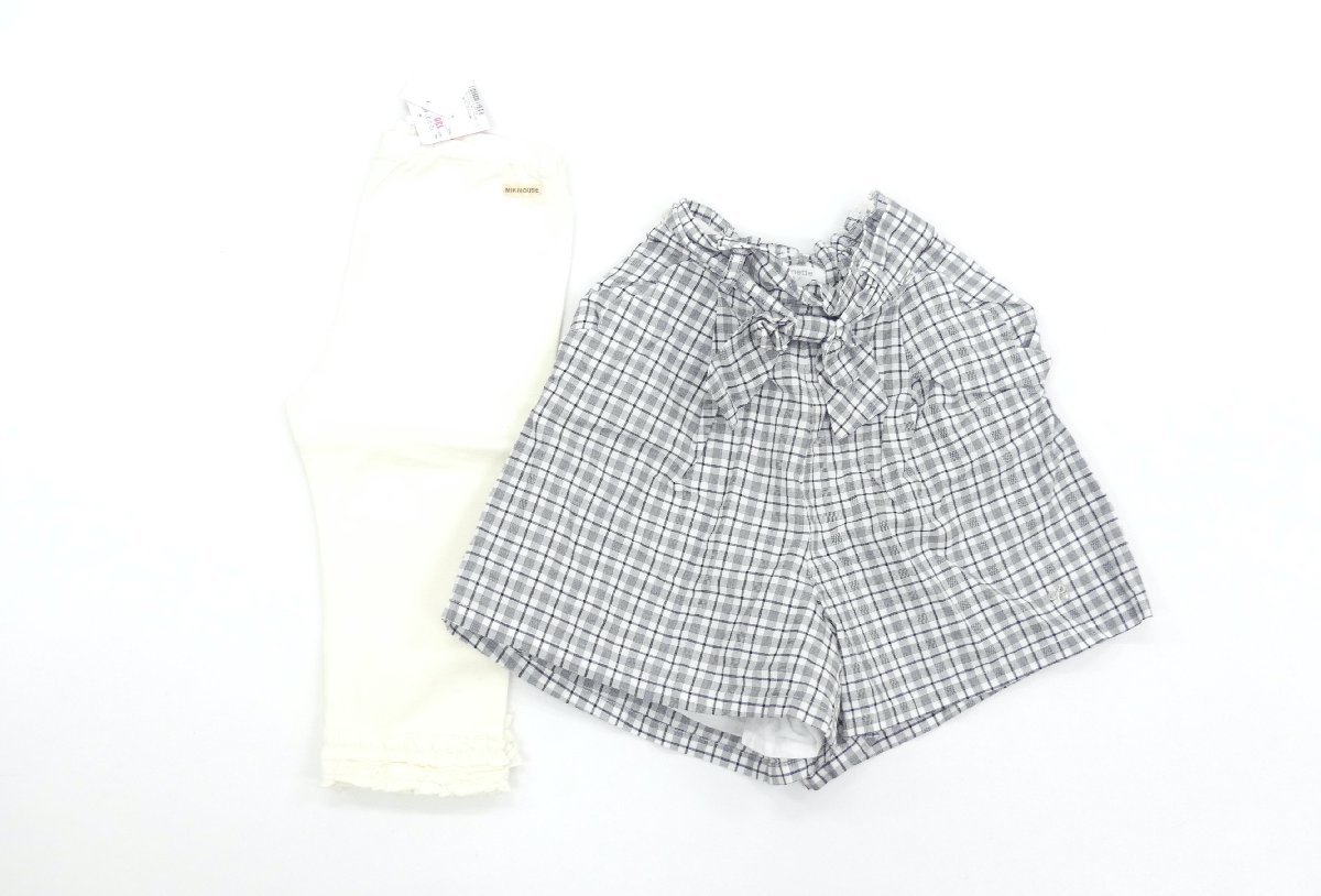 送料込 ガールズ子供服8点 PAIR MANON/abercrombie/pom ponette/MIKI HOUSE/FORK&SPOON トップス×3/ボトム×3/ベレー帽/バッグ 100～140㎝_画像4