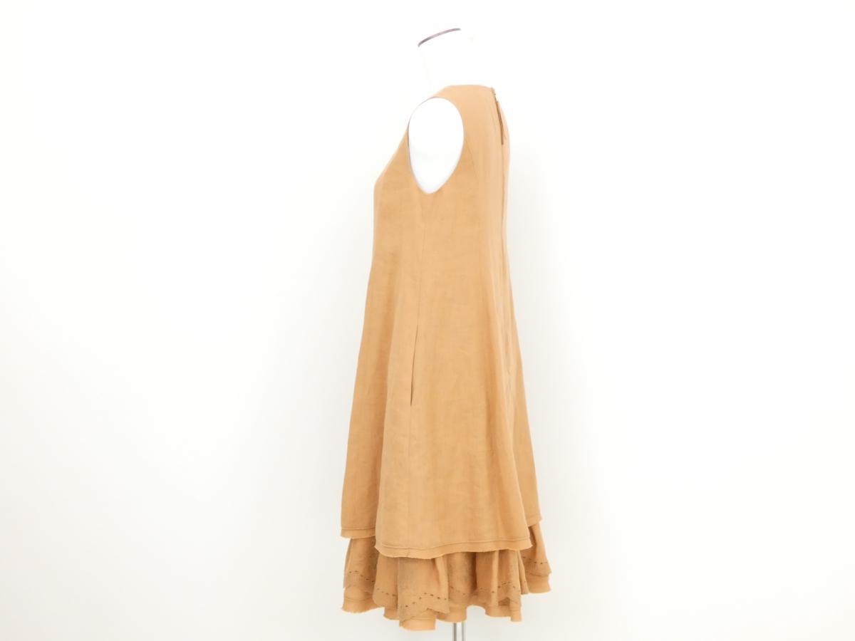 FOXEY ワンピース ドレス サマードリーム 42 アプリコット リネン#カットワーク刺繍 38365_画像3