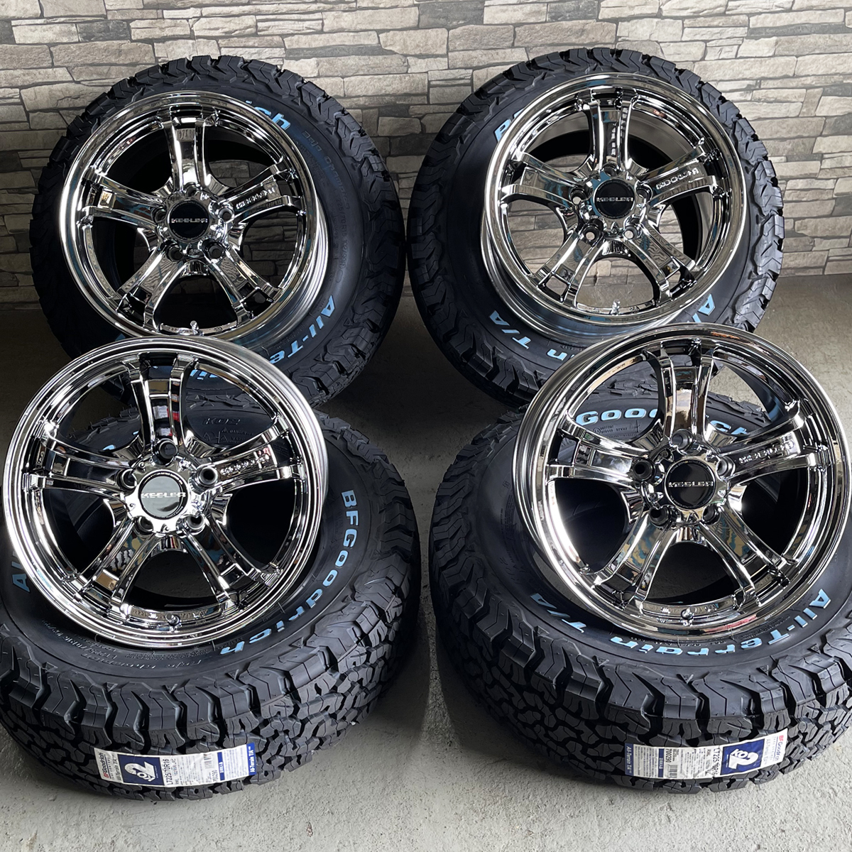 即納 タイヤホイール4本セット キーラーフォース 16×7.0J+38 5/114.3 SMC BFGoodrich KO2 215/70R16 特注 グッドリッチ デリカD:5 RAV4_画像2