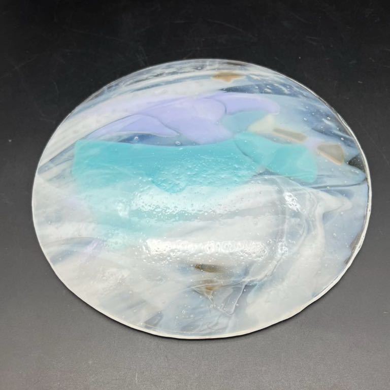 【美品】天使のプレート ガラス工芸 ガラスアート 皿 オブジェ インテリア 16671 U60の画像7