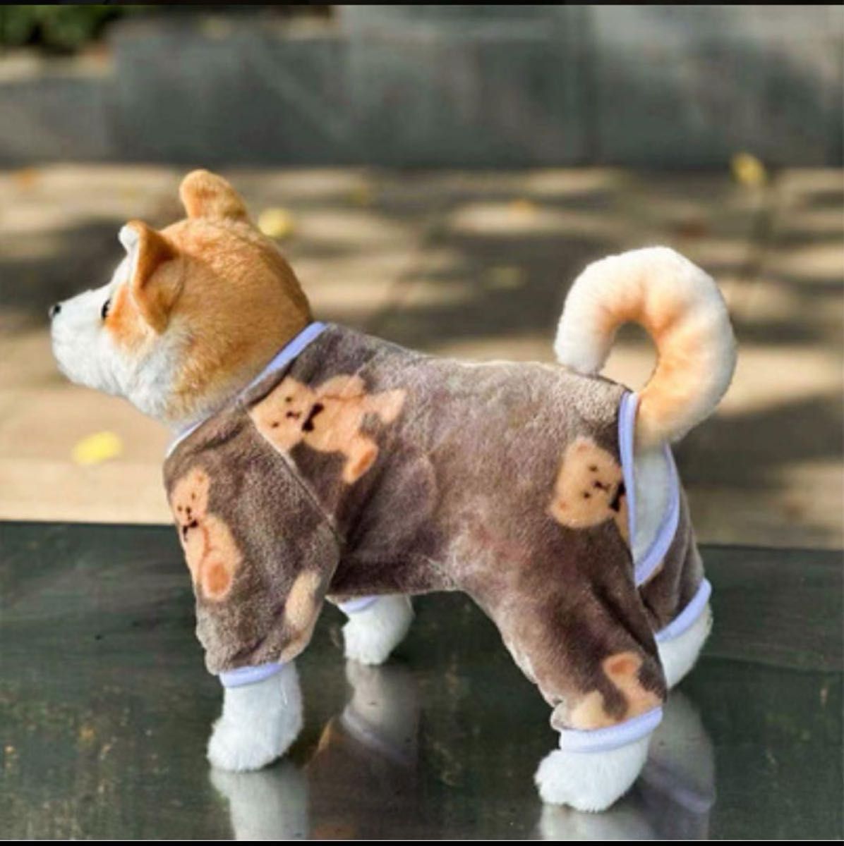 もこもこ フリース ロンパース ドックウェア ペット服 犬服 犬用 ペット用品 クマ柄 