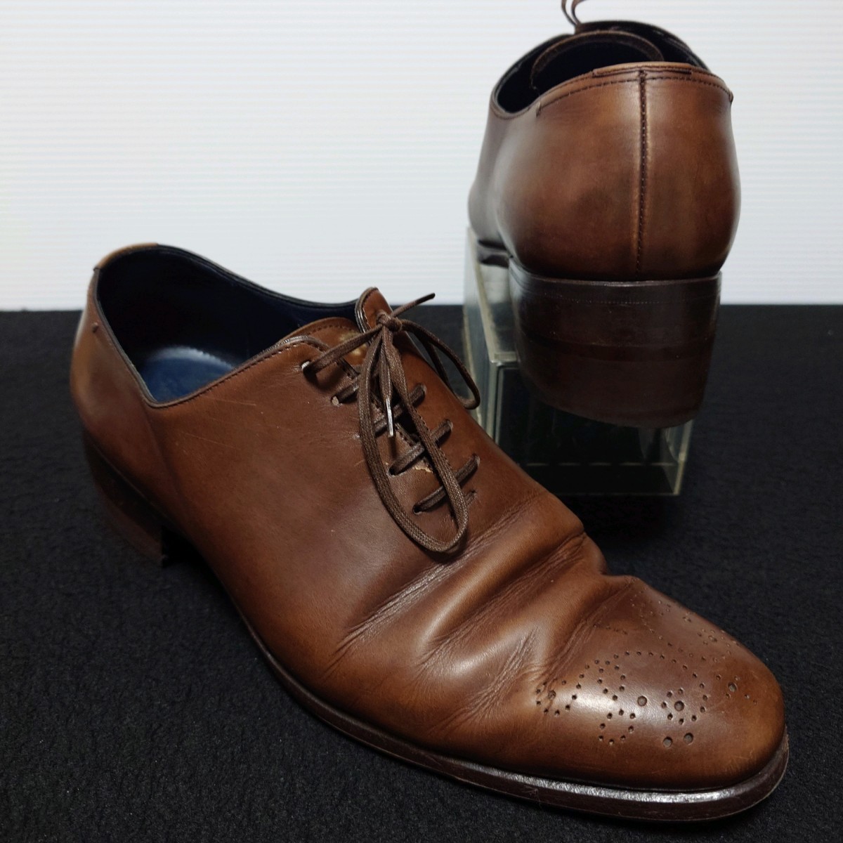 Ermenegildo Zegna エルメネジルドゼニア イタリア製 ビジネスシューズ 革靴 7 1/2 メンズ ブラウン 茶色