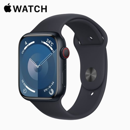 @【未使用品】 SIMフリー Apple Watch Series 9 (GPS+Cellular) 45mm ミッドナイトAlケース スポーツバンド M/L MRMD3J/A アップルウォッチ