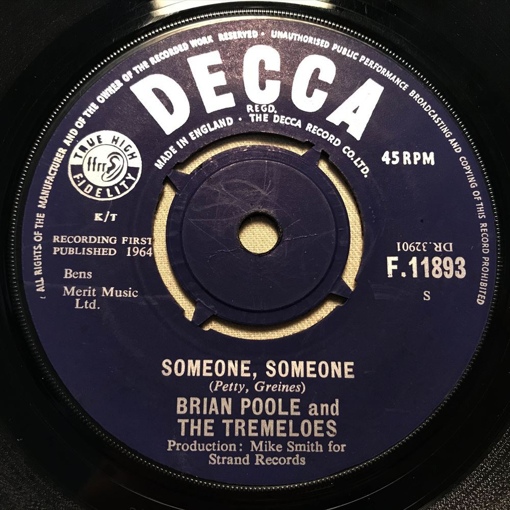 ◆UK ORG◆ BRIAN POOLE & THE TREMELOES / SOMEONE SOMEONE ◆マージービート/BEATLES/ROLLING STONES　初回マト1C/1C_画像1