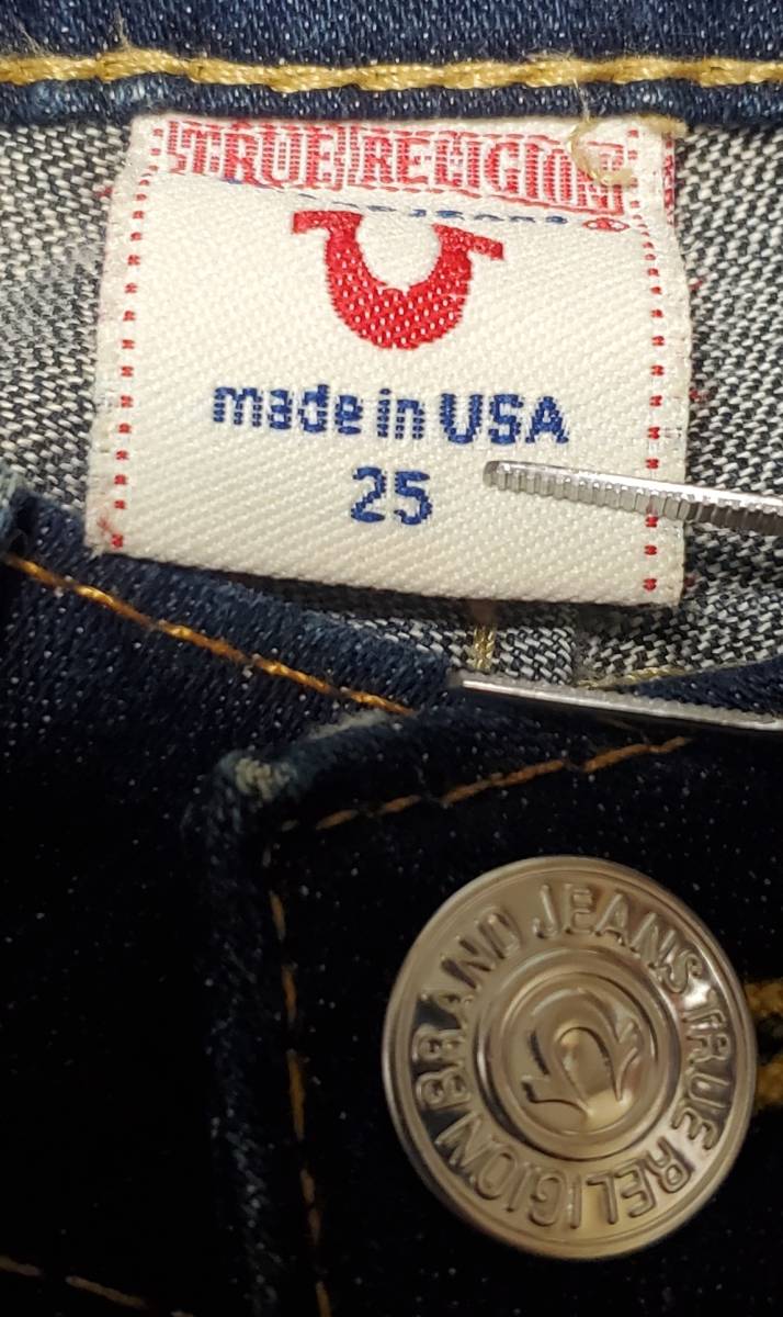 ◆トゥルーレリジョン/TRUE RELIGION/ローライズブーツカットデニム/W25/濃ネイビー/MADE IN USA◆_画像5