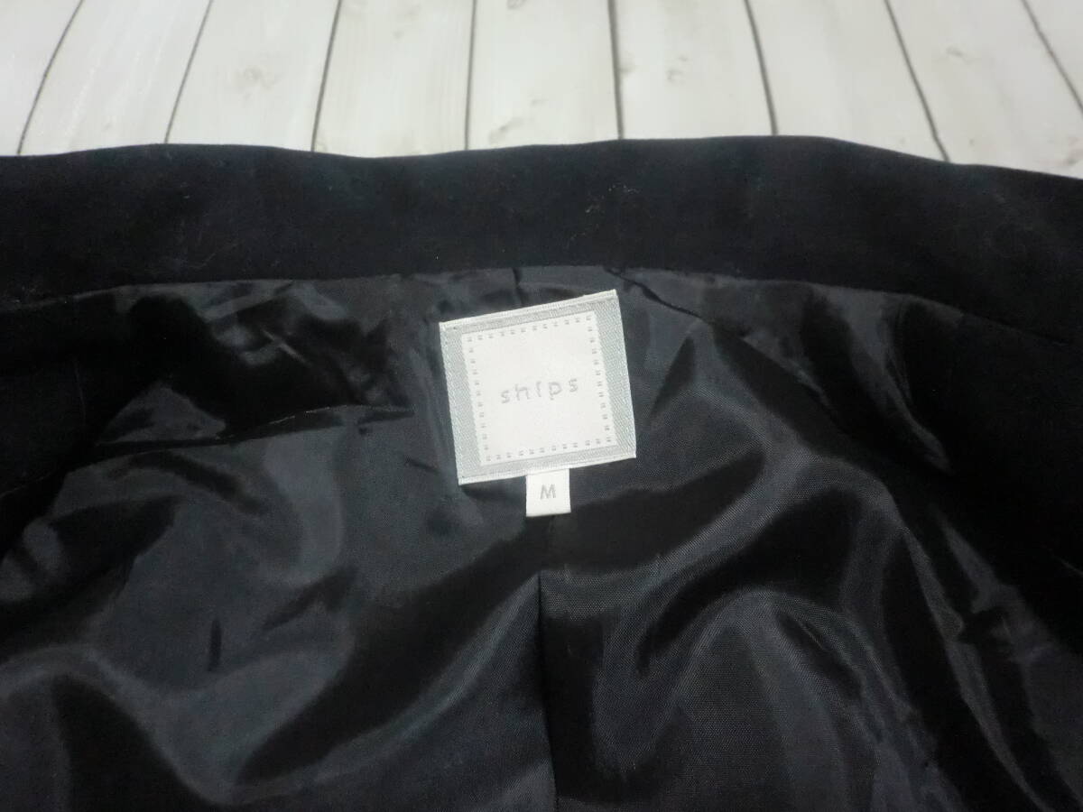 美品 SHIPS シップス ダブル 長袖 ジャケット コート コットン100％ 高品質 レディース 婦人服 アウター ブラック size:M_画像6