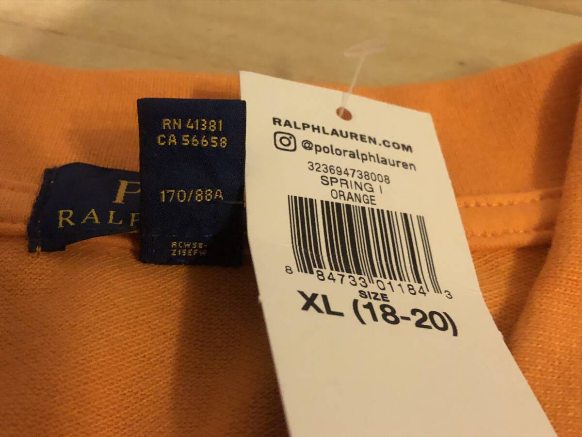 POLO RALPH LAUREN ポロラルフローレン キッズ ポロシャツ オレンジ 正規品 18-20サイズ（キッズXL以上）新品の画像7