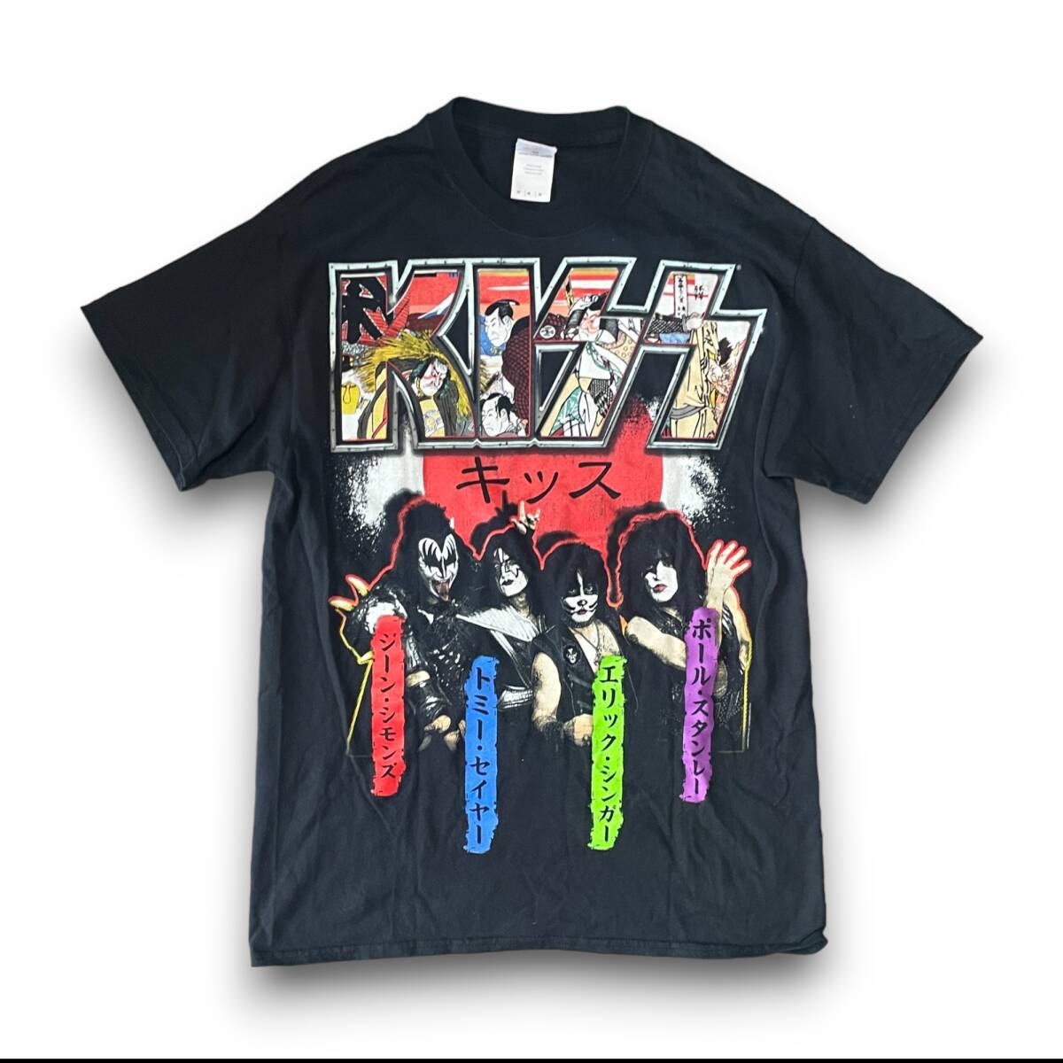 GILDANボディ　KISS　2015　日本ツアー　バンドTシャツ　黒　ブラック　Mサイズ