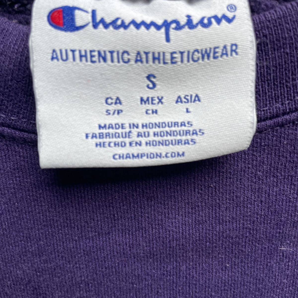 champion チャンピオン カレッジロゴ W クルーネック スウェット トレーナー パープル S_画像4