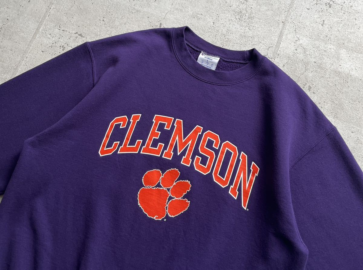 champion チャンピオン カレッジロゴ CLEMSON クルーネック スウェット トレーナー パープル L_画像3