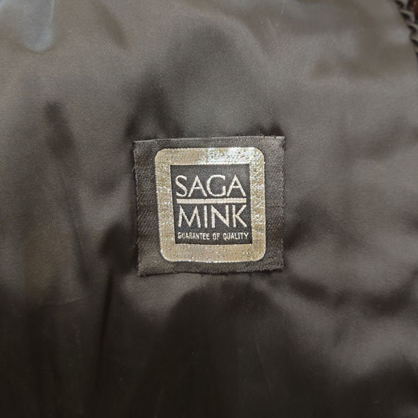 毛皮 SAGA MINK サガミンク コート ハーフコート アウター ブラック 15号 【kk】の画像3