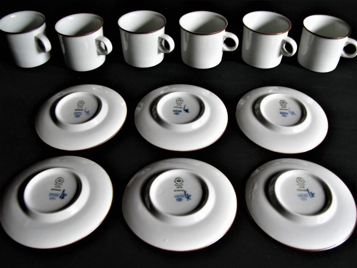 ロイヤルコペンハーゲン ドミノシリーズ コーヒーカップ６個とソーサー６枚の訳有品セット